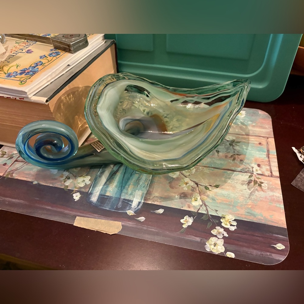 Vintage Hand Blown Cornucopia from the Spiro Glass Co